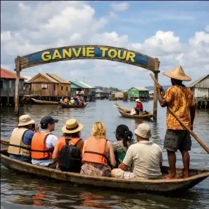 Add a Ganvié floating village image here